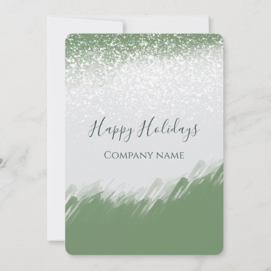 水の色の冬の松の木のホリデーパーティー会社 招待状 (裏面)