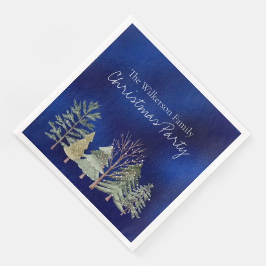 水の色の冬の森の夜のシンプル木 (コーナー)