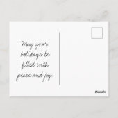 水の色の冬の森の夜のシンプル木 ポストカード (裏面)