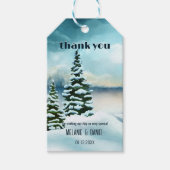 水の色の冬の結婚式ありがとうギフトラベル ギフトタグ (正面)