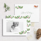 水の色の冬の緑のクリスマスモダンの写真 シーズンカード