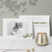 水の色の冬の緑のクリスマスモダンの写真 シーズンカード