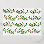 水の色の冬の緑のクリスマスモダンの写真 箔シーズンカード (裏面)