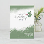 水の色の冬の緑のホリデーパーティー 招待状 (スタンド正面)