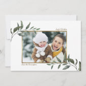 水の色の冬の緑の休日クリスマスフォト シーズンカード (正面)