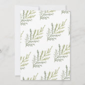 水の色の冬の緑の延期結婚の 招待状 (裏面)