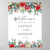 水の色の冬の開花ガーランズリハーサルディナー ポスター (正面)