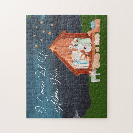 水の色の出生彼の宗教的なクリスマス ジグソーパズル (縦)