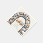 水の色の列車ベビーシャワー スタンダードカクテルナプキン (角)