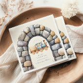 水の色の列車ベビーシャワー スタンダードカクテルナプキン