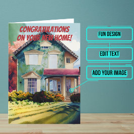 水の色の前に新しいホームおめでとう カード