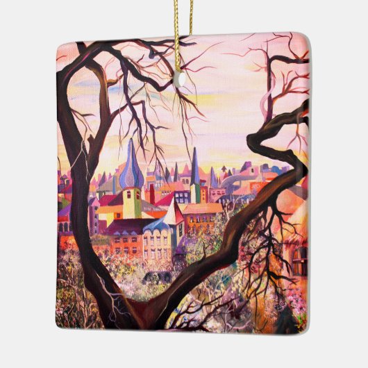 水の色の古代フランスの決済ルクセンブルク セラミックオーナメント (左)