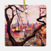 水の色の古代フランスの決済ルクセンブルク セラミックオーナメント (正面)