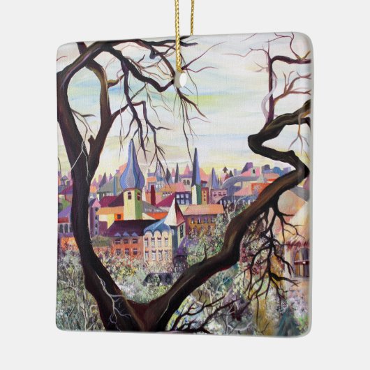 水の色の古代フランスの決済ルクセンブルク セラミックオーナメント (左)