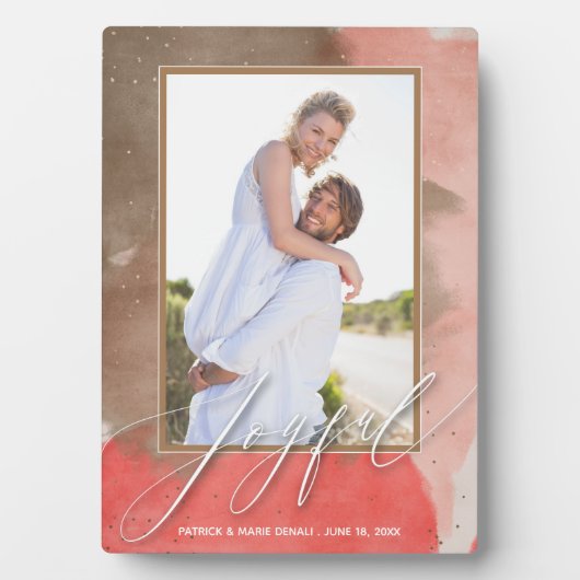 水の色の喜びのクリスマスフォト フォトプラーク (正面)