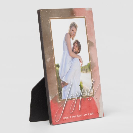 水の色の喜びのクリスマスフォト フォトプラーク (側面)