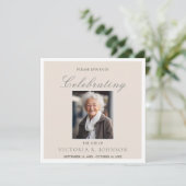 水の色の喪の鳩お祝いの写真 招待状 (スタンド正面)