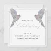 水の色の喪の鳩のお祝いの生活 招待状 (正面)