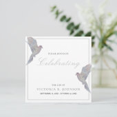 水の色の喪の鳩のお祝いの生活 招待状 (スタンド正面)