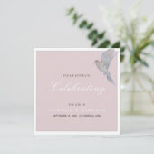 水の色の喪の鳩のお祝いの生活 招待状 (スタンド正面)