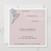 水の色の喪の鳩のお祝いの生活 招待状 (裏面)