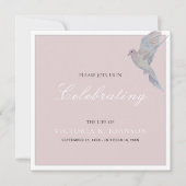 水の色の喪の鳩のお祝いの生活 招待状 (正面)