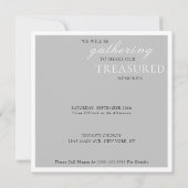 水の色の喪の鳩のお祝いの生活 招待状 (裏面)