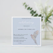 水の色の喪の鳩のお祝いの生活 招待状 (スタンド正面)