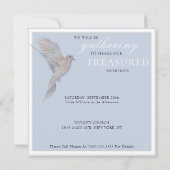 水の色の喪の鳩のお祝いの生活 招待状 (裏面)