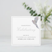 水の色の喪の鳩のお祝いの生活 招待状 (スタンド正面)