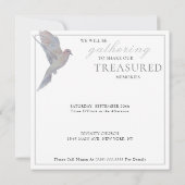 水の色の喪の鳩のお祝いの生活 招待状 (裏面)