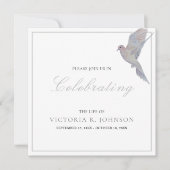 水の色の喪の鳩のお祝いの生活 招待状 (正面)