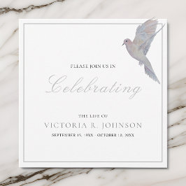 水の色の喪の鳩のお祝いの生活 招待状