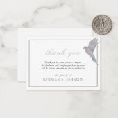 水の色の喪ハト記念ありがとう ノートカード (正面/裏面インサイチュ)