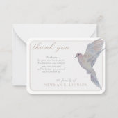 水の色の喪ハト記念ありがとう ノートカード (正面)