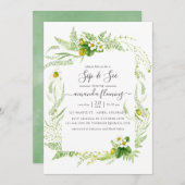 水の色の国の素朴緑の園区と参照 招待状 (正面/裏面)