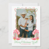 水の色の国クリスマスカウボーイブーツ写真 シーズンカード (正面)