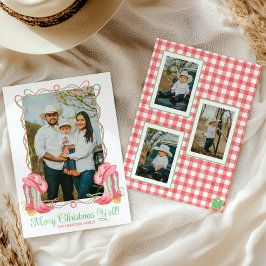 水の色の国クリスマスカウボーイブーツ写真 シーズンカード