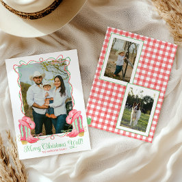 水の色の国クリスマスカウボーイブーツ写真 シーズンカード