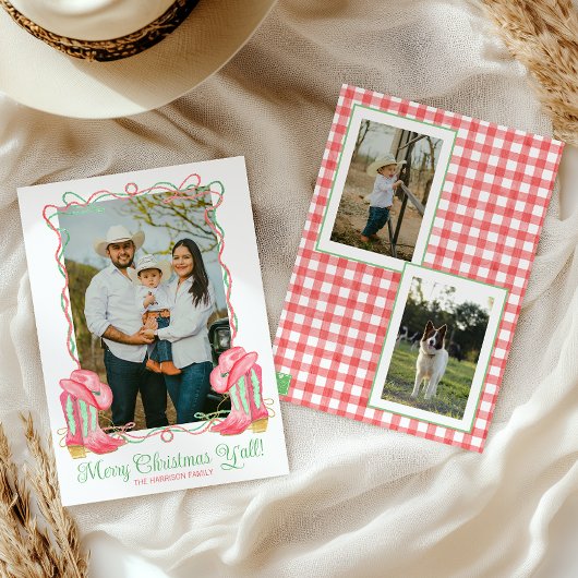 水の色の国クリスマスカウボーイブーツ写真 シーズンカード