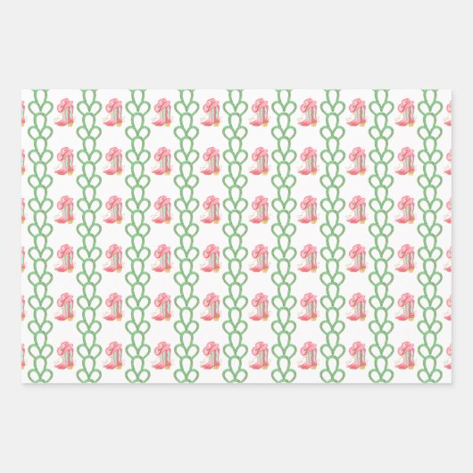 水の色の国クリスマスカウボーイブーツ ラッピングペーパーシート (正面)