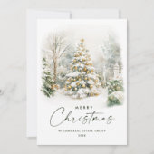 水の色の国クリスマスパイン企業のツリー シーズンカード (正面)