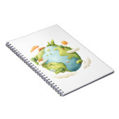 水の色の地球 – 自然エレメンと漫画の地球 ノートブック (右側)