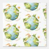 水の色の地球 – 自然エレメンと漫画の地球 壁紙 (正面)