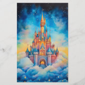 水の色の城の雲のCJ9スクラップブック紙 (正面)