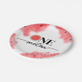 水の色の夏の1メロンレッドスイカ ペーパープレート (アングル)