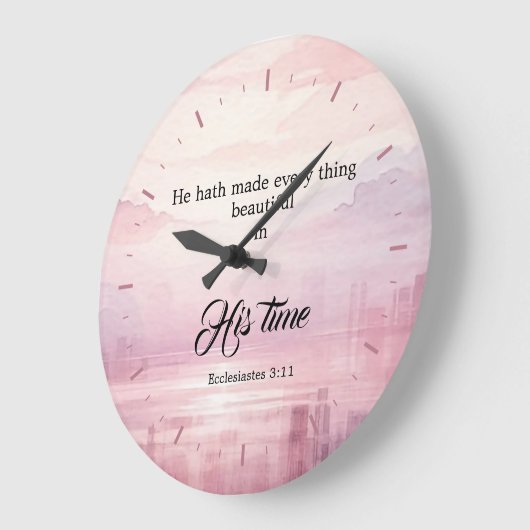 水の色の夕日を作った「彼が作った美しさ」 ラージ壁時計 (傾斜)