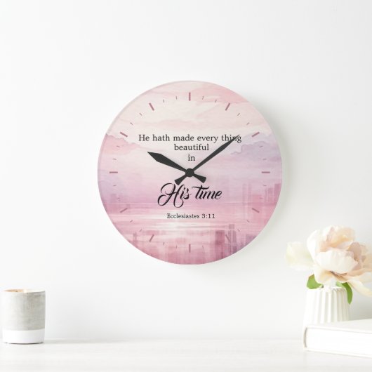 水の色の夕日を作った「彼が作った美しさ」 ラージ壁時計 (ホーム)