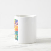 水の色の夕日 コーヒーマグカップ (中央)
