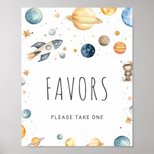 水の色の外のスペースはベビーシャワーポスターを好む ポスター (正面)